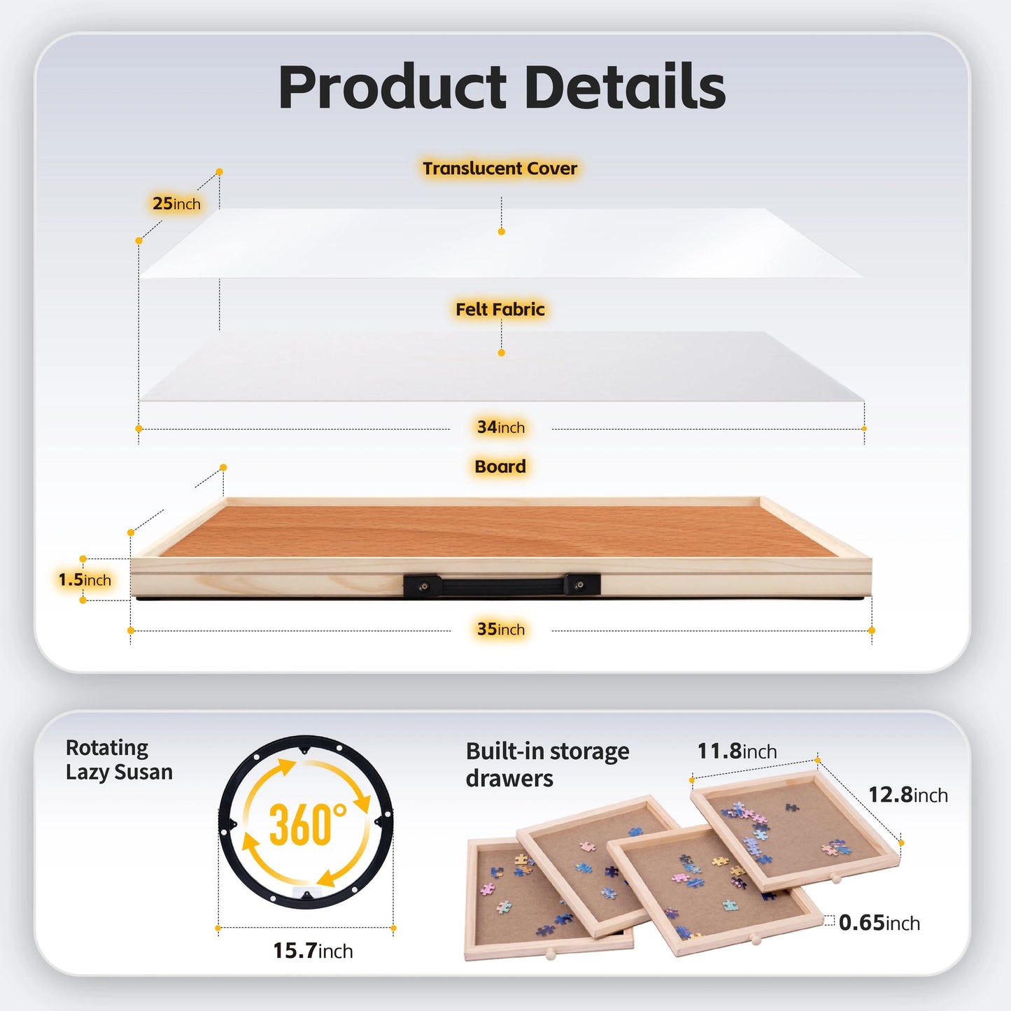 1500-Piece Rotating Puzzle Board